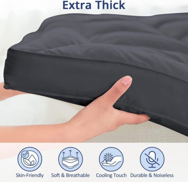 EMIRATES LIVING Mattress Topper Soft Comfort White 500gsm (Gray, Double Size -W120 x L200 cm) (Super King 200X200) - Image 5