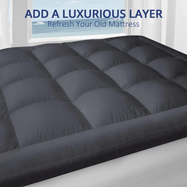 EMIRATES LIVING Mattress Topper Soft Comfort White 500gsm (Gray, Double Size -W120 x L200 cm) (Single 200X90) - Image 7
