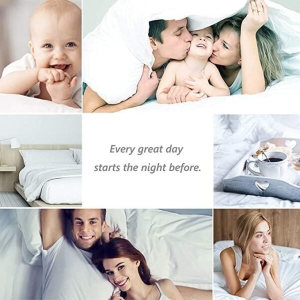 EMIRATES LIVING Mattress Topper Soft Comfort White 500gsm (Dark Blue, Single Size - W 90 x L 200 cm) (Queen200X150) - Image 7