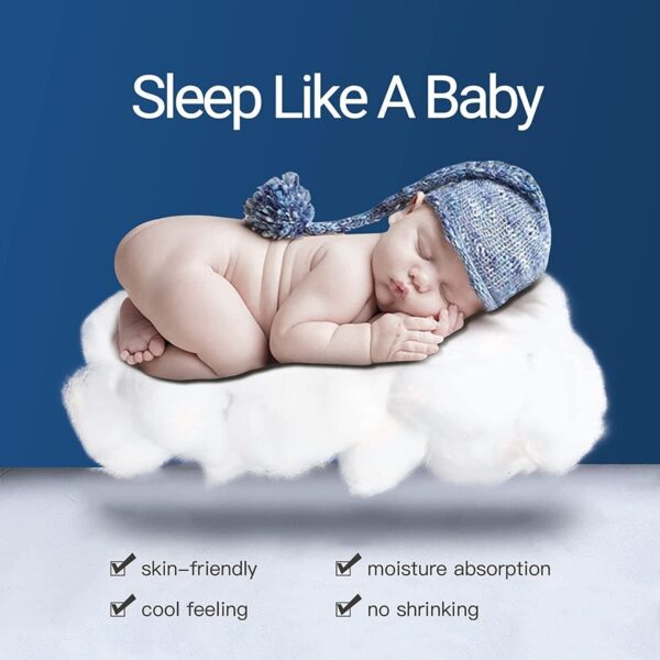 EMIRATES LIVING Mattress Topper Soft Comfort White 500gsm (Dark Blue, Single Size - W 90 x L 200 cm) (Single200X90) - Image 4