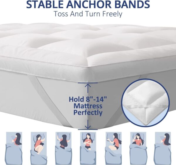 EMIRATES LIVING Mattress Topper Soft Comfort White 500gsm Single Size W 90 x L 200 cm (Single200X90) - Image 5