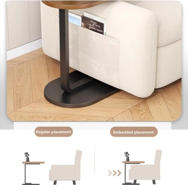 Emirates Living Modern Coffee Table, Creative Design End Table, Small Snack Side Table, Storage Coffee Table, Corner Bedside Computer Desk, Nightstand for Bedroom Living Room Balcony (Brown & Black) - Image 6