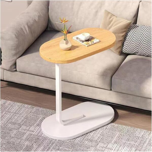 Emirates Living Modern Coffee Table, Creative Design End Table, Small Snack Side Table, Storage Coffee Table, Corner Bedside Computer Desk, Nightstand for Bedroom Living Room Balcony (White & Beige)