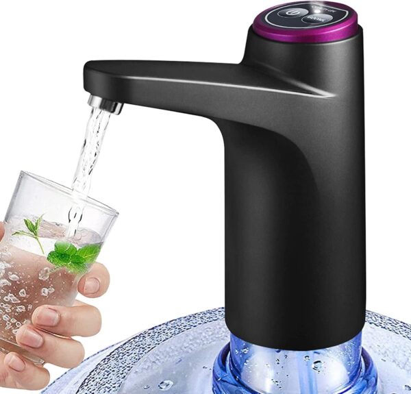 Emirates Living Water Dispenser for 5 Gallon Bottle, Mini Small Water Jug Dispenser, Automatic 5 Gal Cold Water Pump Stand for Office, Home, Kitchen, and Camping (BLACK)