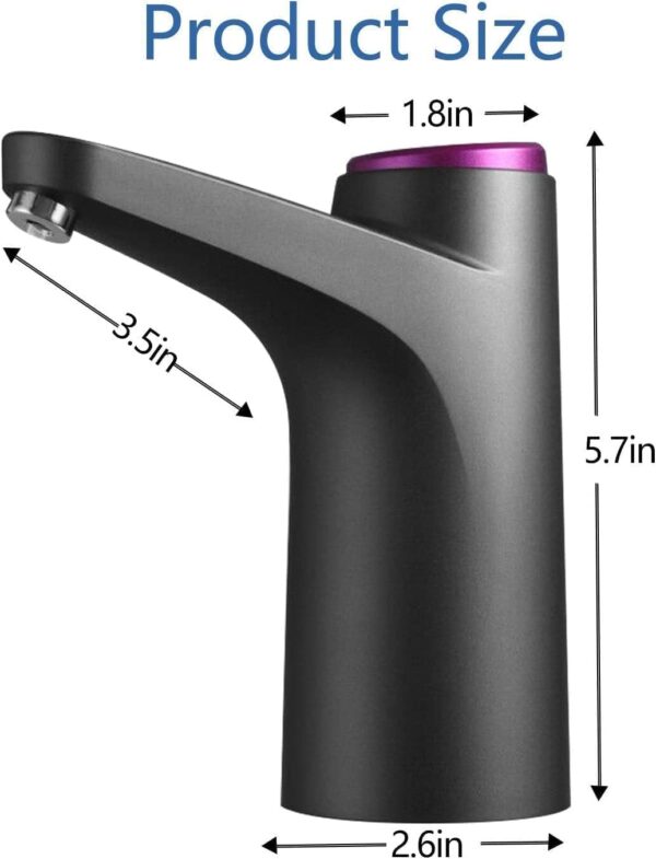 Emirates Living Water Dispenser for 5 Gallon Bottle, Mini Small Water Jug Dispenser, Automatic 5 Gal Cold Water Pump Stand for Office, Home, Kitchen, and Camping (BLACK) - Image 2