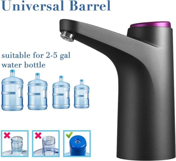 Emirates Living Water Dispenser for 5 Gallon Bottle, Mini Small Water Jug Dispenser, Automatic 5 Gal Cold Water Pump Stand for Office, Home, Kitchen, and Camping (BLACK) - Image 3