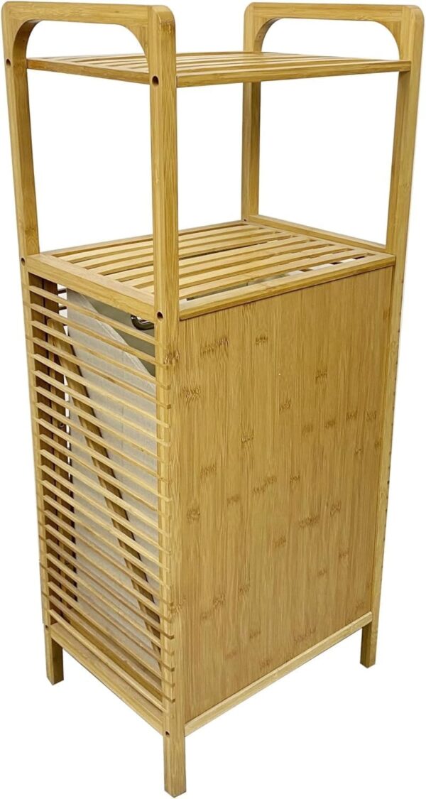 Emirates Living Bamboo Cabinet, Bathroom Storage Cabinet with Single Door and Shelf, Freestanding Bathroom Cabinet, Kitchen Cupboard, Sofa Side Table for Living Room/Hallway/Bedroom/Kitchen - Image 2