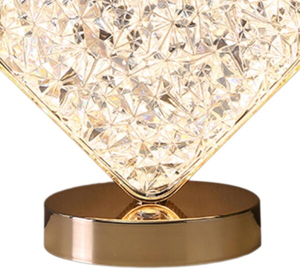 Emirates Living Decorative Table Lamp Creative Round Crystal Night Light USB Powered Acrylic Bedside Lamp for Kids Bedroom Romantic Desktop Nightstand Décor (Square) - Image 2