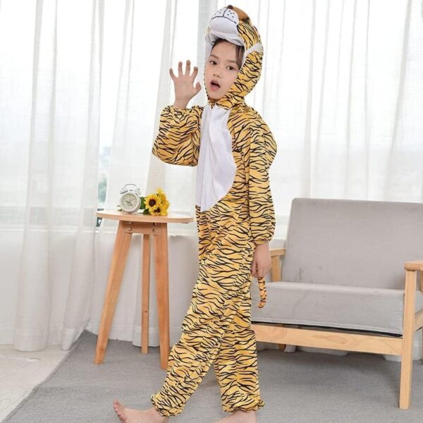 Emirates Living Costume for Kids, Tiger Jumpsuit Costume for Halloween Dress Up Cosplay Fancy Dress Party â€“ Animal Costumes for Kids - Image 3