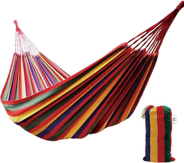 EMIRATES LIVING Double Beach Hammock Adjustable Height with Space Saving without Steel Stand and Carrying Case 200KG Capacity For Garden Yard Patio Outdoor Camping Hanging Rope Swing Seat Chair - Image 2