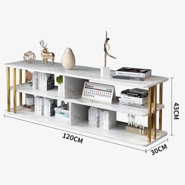 Emirates Living End Tables, Double Layer Storage Console Table Modern Simplicity TV Cabinet Multifunction Wall Console Table (WHITE) - Image 3