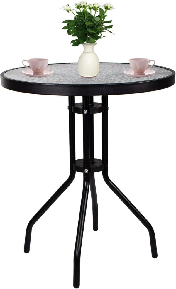 Emirates Living Outdoor Patio Bistro Set – Black Wicker Chairs & Round Table for Elegant and Comfortable Small Space Dining, Relaxation, and Outdoor Enjoyment - Image 2