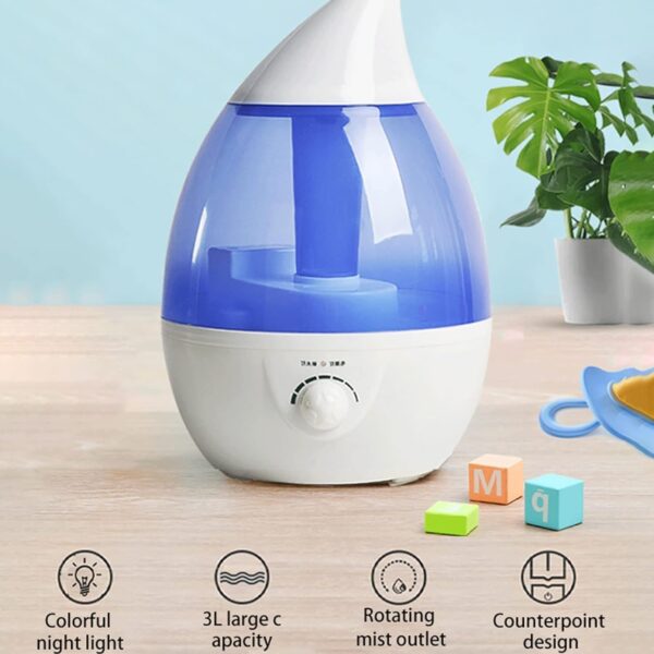 Emirates Living Humidifiers for Bedroom Baby Room with Night Light, Cool Mist Humidifier for Home,(EJ-20606) Office & Plant, Auto-Off,Quiet Operation with 360° Rotation Filter Sponge - Image 6