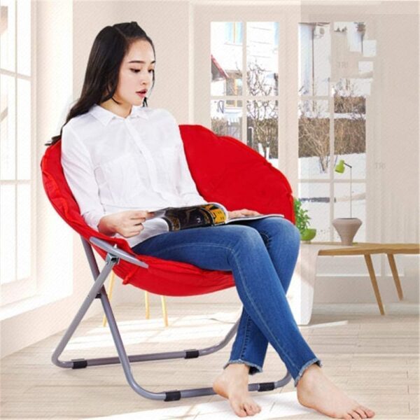 EMIRATES LIVING Home Lounge Moon Chair Folding Chair Sun Lounger Single Adjustable Seat Outdoor Garden Camping Divans,Sunlounger (RED) - Image 3