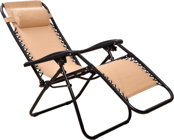 Emirates Living Outdoor Lounges Foldable Camping Chair, Zero Gravity Adjustable Beach & Garden Chair with Pillows & Cup Holders for Poolside, Backyard & Beach - Image 3