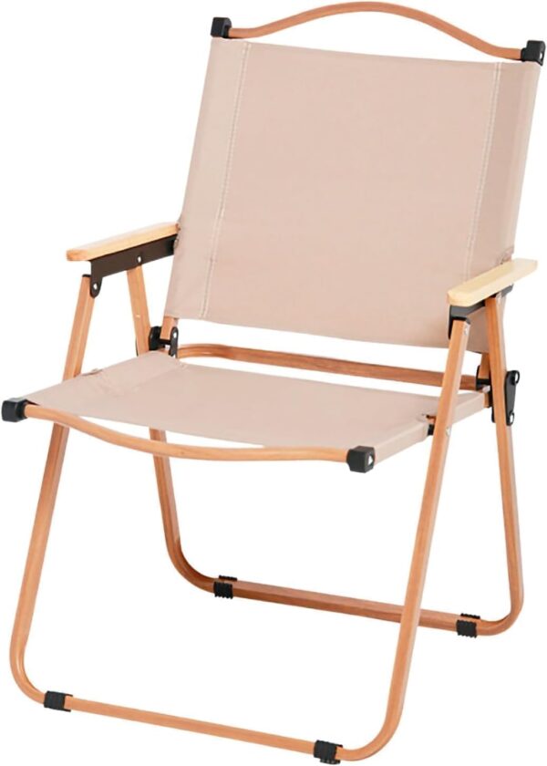 Emirates Living Ultralight Portable Camping Chair with Wooden Handle & Aluminum Bracket – Perfect for Beach, BBQ, Hiking, Fishing, Picnic & Travel