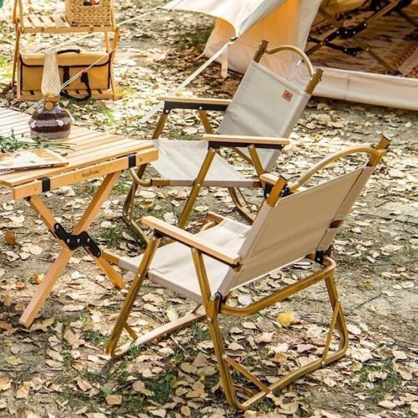 Emirates Living Ultralight Portable Camping Chair with Wooden Handle & Aluminum Bracket – Perfect for Beach, BBQ, Hiking, Fishing, Picnic & Travel - Image 2
