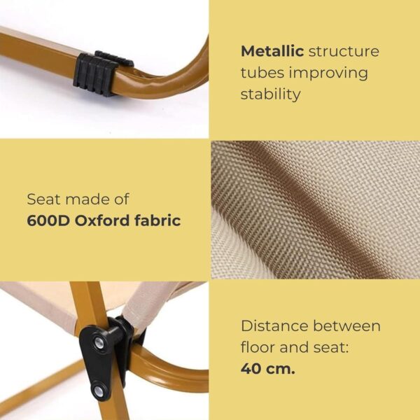 Emirates Living Ultralight Portable Camping Chair with Wooden Handle & Aluminum Bracket – Perfect for Beach, BBQ, Hiking, Fishing, Picnic & Travel - Image 4
