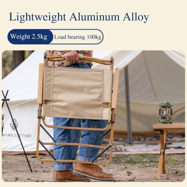 Emirates Living Ultralight Portable Camping Chair with Wooden Handle & Aluminum Bracket – Perfect for Beach, BBQ, Hiking, Fishing, Picnic & Travel - Image 6