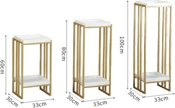 Emirates Living Home Side Table Side Table Square Nesting Side Table, Tray Table for Bed or Chair, Wrought Iron Flower Stand, Sofa Corner Table, Suitable for Family, Living Room, Office - Image 2