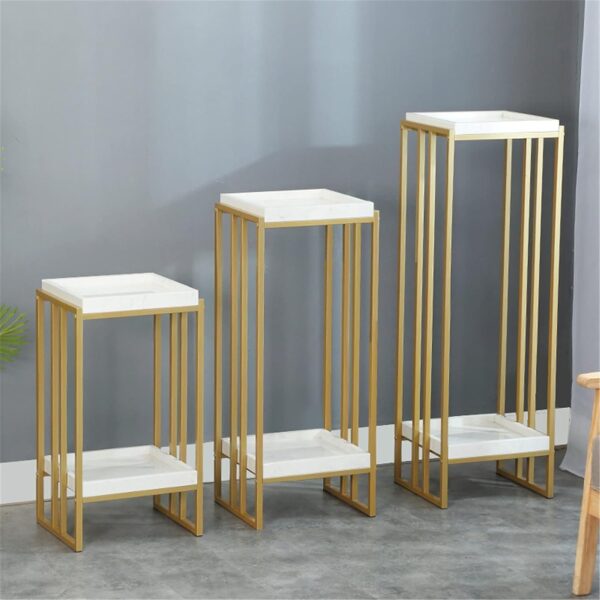 Emirates Living Home Side Table Side Table Square Nesting Side Table, Tray Table for Bed or Chair, Wrought Iron Flower Stand, Sofa Corner Table, Suitable for Family, Living Room, Office - Image 4