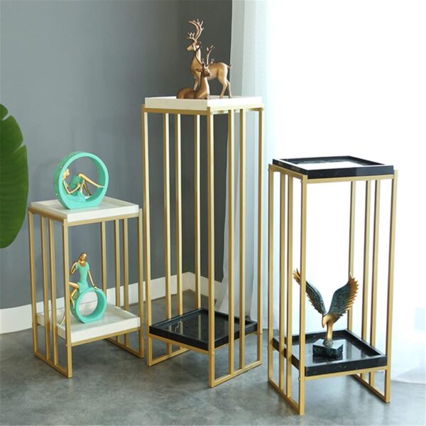 Emirates Living Home Side Table Side Table Square Nesting Side Table, Tray Table for Bed or Chair, Wrought Iron Flower Stand, Sofa Corner Table, Suitable for Family, Living Room, Office - Image 6