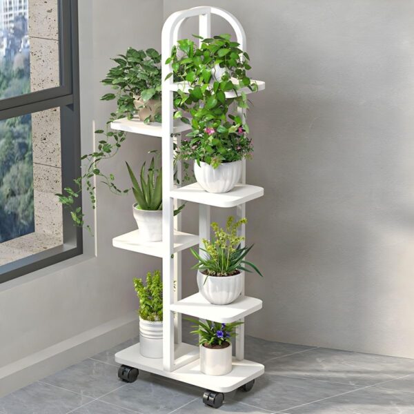 Emirates Living 7 Tier Flower Pot Stand Herbs Holder Pot Rack Display Shelf for Indoor Outdoor Metal Plant Stands High Low Flower Pots Organizer Size: 46x26x155 cm Black - Image 5