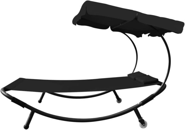Emirates Living Tidyard Patio Lounge Bed with Canopy and Pillows Oxford Fabric Sun Bed Steel Frame for Pool, Patio, Balcony, Garden, indoor and Outdoor Furniture 210 x 170 x 160 cm - Image 3