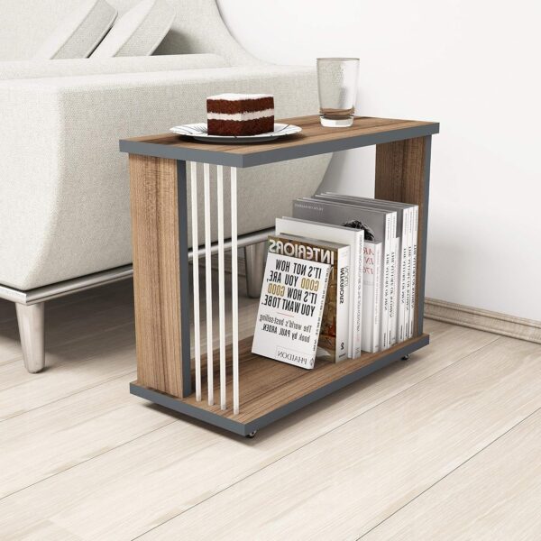 Emirates Living Nicol, Laminate Melamine PVC, Walnut, 24 x 42 x 50 cm