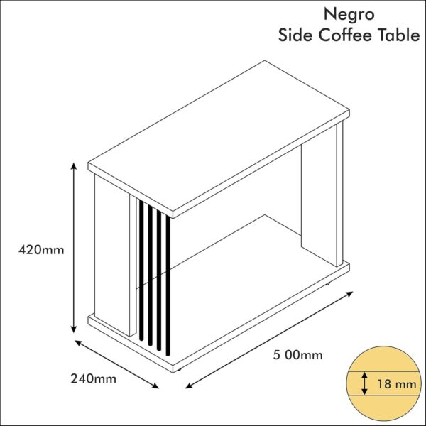 Emirates Living Nicol, Laminate Melamine PVC, Walnut, 24 x 42 x 50 cm - Image 3