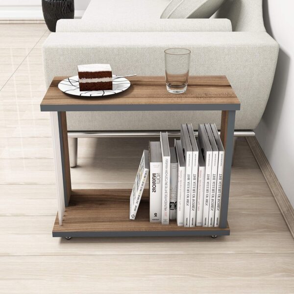 Emirates Living Nicol, Laminate Melamine PVC, Walnut, 24 x 42 x 50 cm - Image 4