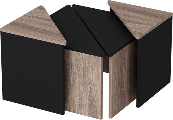 Emirates Living Coffee Table, Melamine Chipboard, Black, 60 x 60 x 42 cm - Image 2