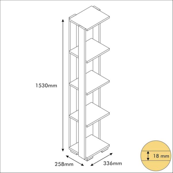 Emirates Living Minar Bookcase, Library, Walnut - Image 3