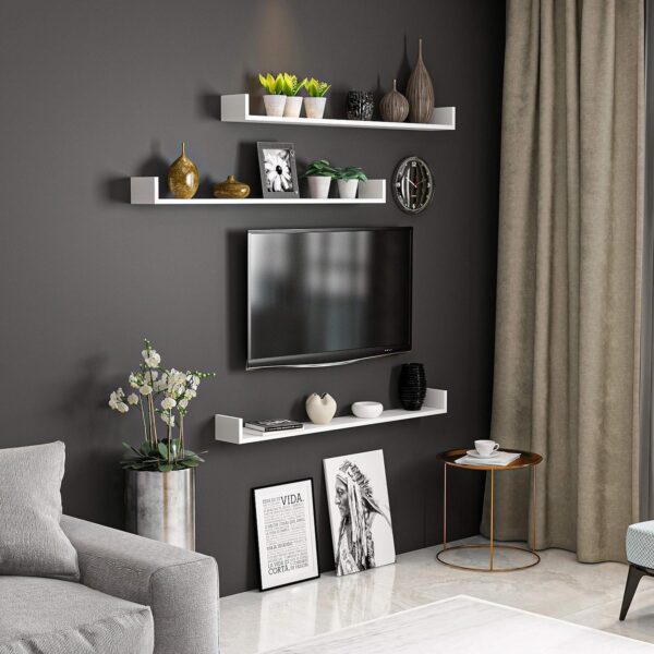 Emirates Living Shelf, Melamine Chipboard, White - Image 3