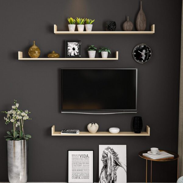 Emirates Living Shelf, Melamine Chipboard, Wood