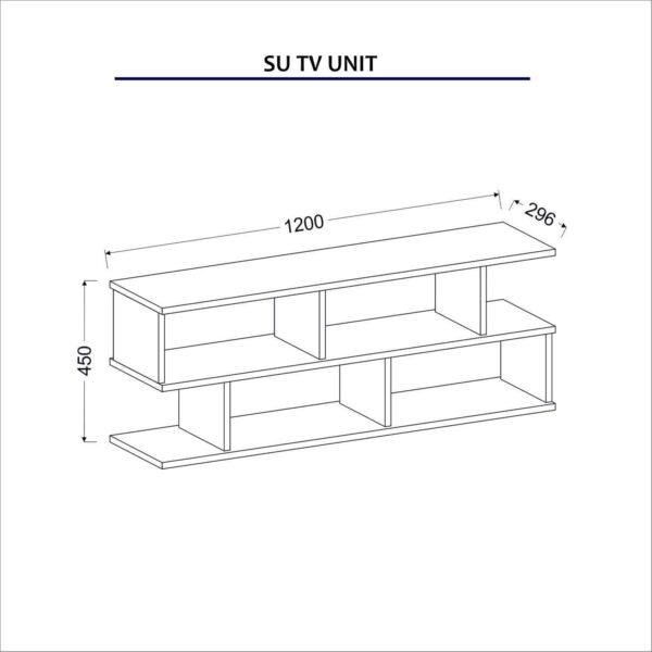 Emirates Living TV Stand, Melamine Chipboard, Walnut - Image 3