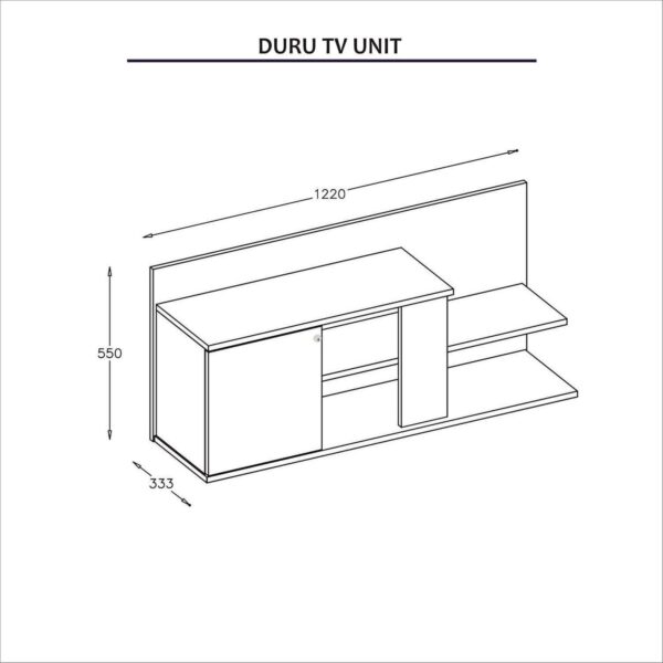 Emirates Living TV Stand, Melamine Chipboard, Walnut - Image 3