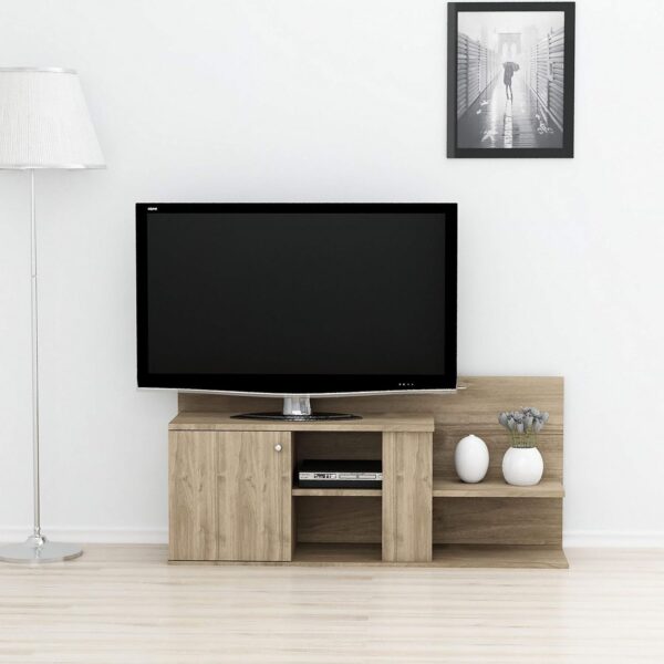 Emirates Living TV Stand, Melamine Chipboard, Walnut - Image 4