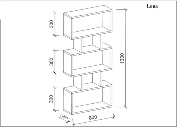 Emirates Living | Maison Du Design Bookcase Iona Shelving unit, Mobile - with shelves - for Living Room, Office - White Wooden, 60 x 20 x 130 cm - Image 3