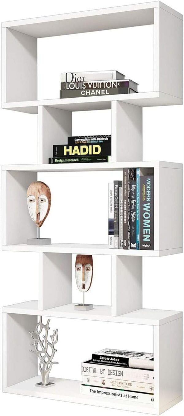 Emirates Living | Maison Du Design Bookcase Iona Shelving unit, Mobile - with shelves - for Living Room, Office - White Wooden, 60 x 20 x 130 cm - Image 5