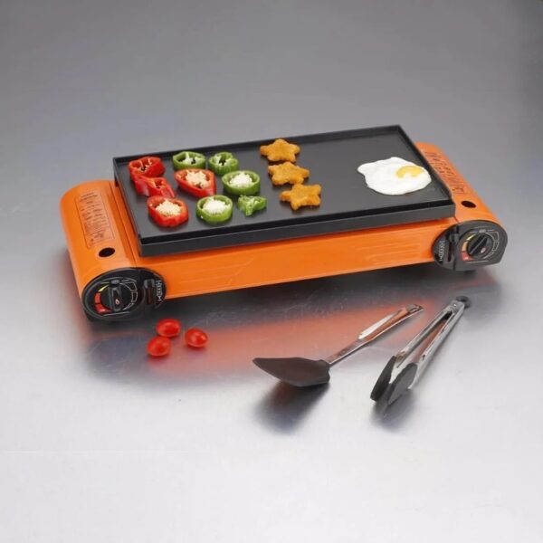 Emirates Living Double Burner Portable Gas Stove For Camping With Tong, Spatula and Carry Box
