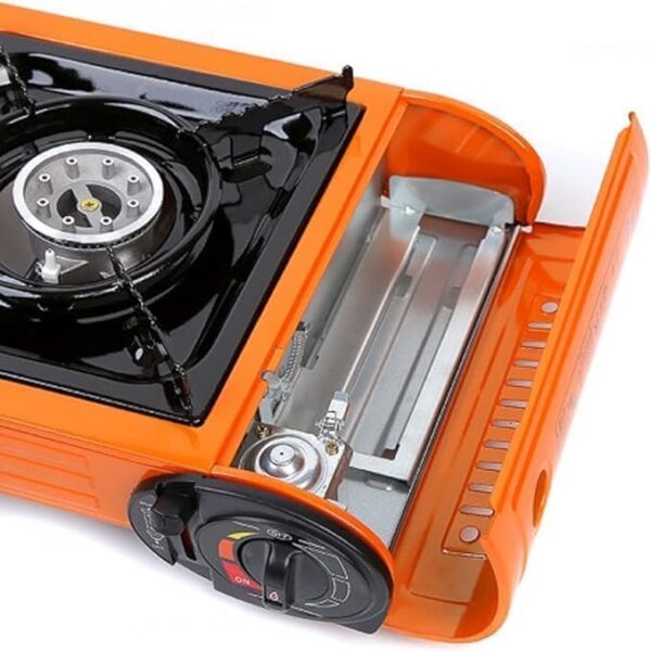 Emirates Living Double Burner Portable Gas Stove For Camping With Tong, Spatula and Carry Box - Image 4