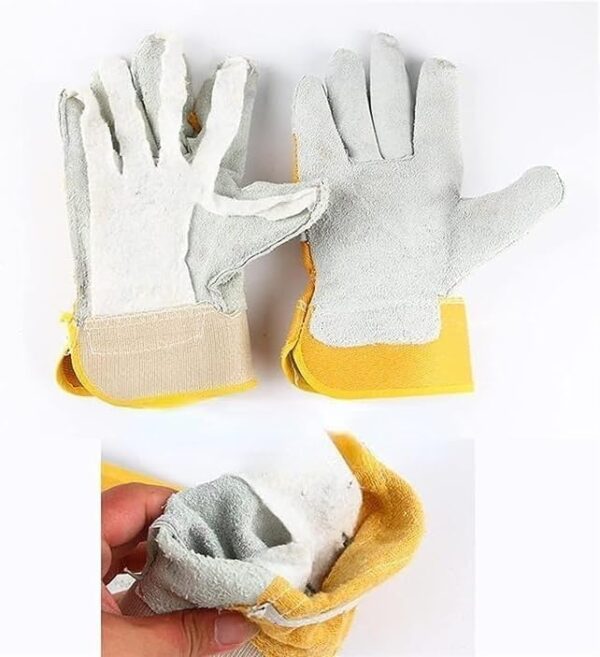 Emirates Living Gloves, 2pcs Leather welding gloves, garden safety protection, sports, motorcycles, drivers, clothing - Image 5