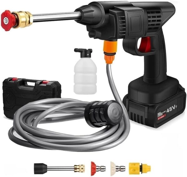 EMIRATES LIVING 48V High Pressure Washer, Car Washing Machine, Cordless Portable Electric Water High Pressure Washer Gun, Used for Floor Cleaning of Car Washes and Garden Watering (BLACK1) - Image 2