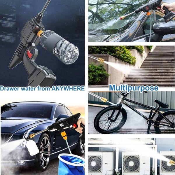 EMIRATES LIVING 48V High Pressure Washer, Car Washing Machine, Cordless Portable Electric Water High Pressure Washer Gun, Used for Floor Cleaning of Car Washes and Garden Watering (BLACK1) - Image 8