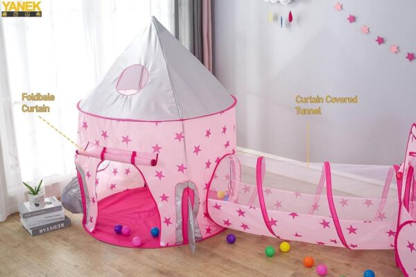 Emirates Living Kids Play Tent 3 in 1 /Set Combo Play Tent with Play Tunnel Kids Toy Tents Children Folding Play House Portable Outdoor Indoor Toy Tent - Image 8