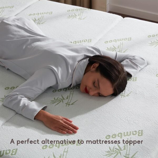 Emirates Living 6 Inch Tri Folding Mattress Twin Size with Storage Bag, Foldable Memory Foam Topper Portable Floor Guest Bed with Removable Bamboo Cover, Breathable Washable - Image 6