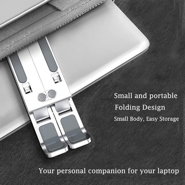 Emirates Living Laptop Stand for Desk, Adjustable Laptop Riser ABS+Silicone Foldable Portable Laptop Holder, Ventilated Cooling Notebook Stand for MacBook Pro Air, Lenovo, Dell, HP, Laptops,Tablet - Image 4