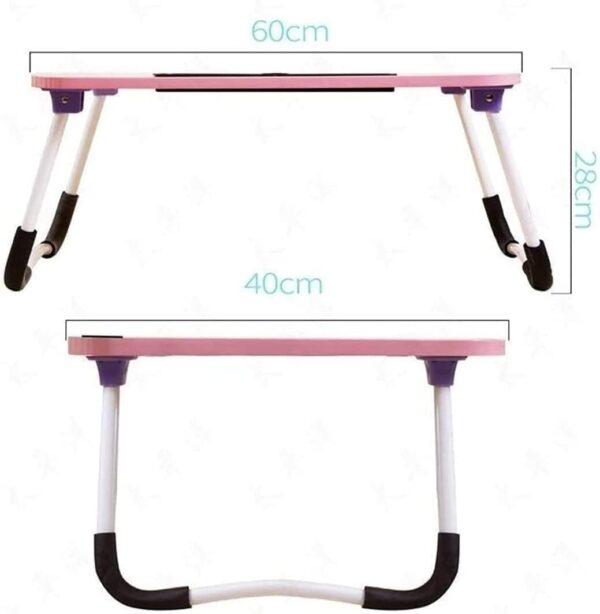 EMIRATES LIVING Portable Folding bed Table, Laptop Desk With ipad and Cup Holder Adjustable Lap Tray Notebook Stand,Foldable Non-slip Legs Reading Table Tray - Image 2
