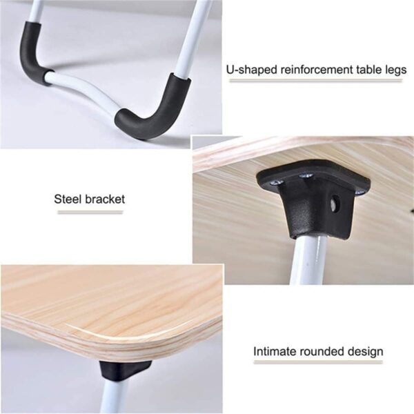 EMIRATES LIVING Portable Folding bed Table, Laptop Desk With ipad and Cup Holder Adjustable Lap Tray Notebook Stand,Foldable Non-slip Legs Reading Table Tray - Image 6